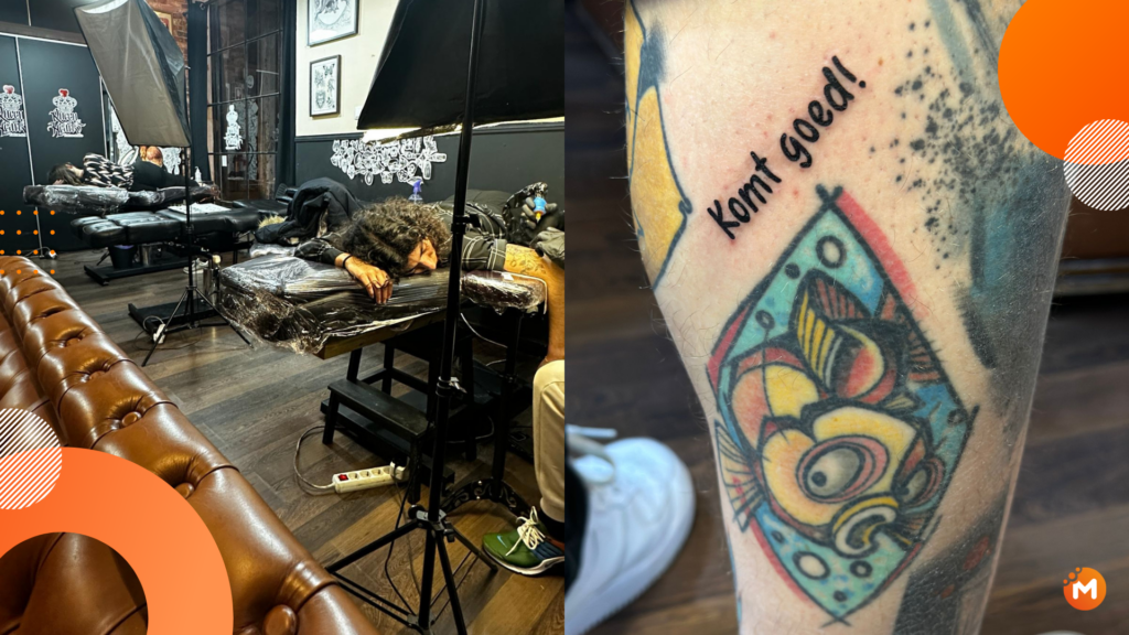 Johan Dek-Hölzken and his MobieTrain product team getting a tattoo